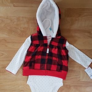 Carters plaid vest with onsie